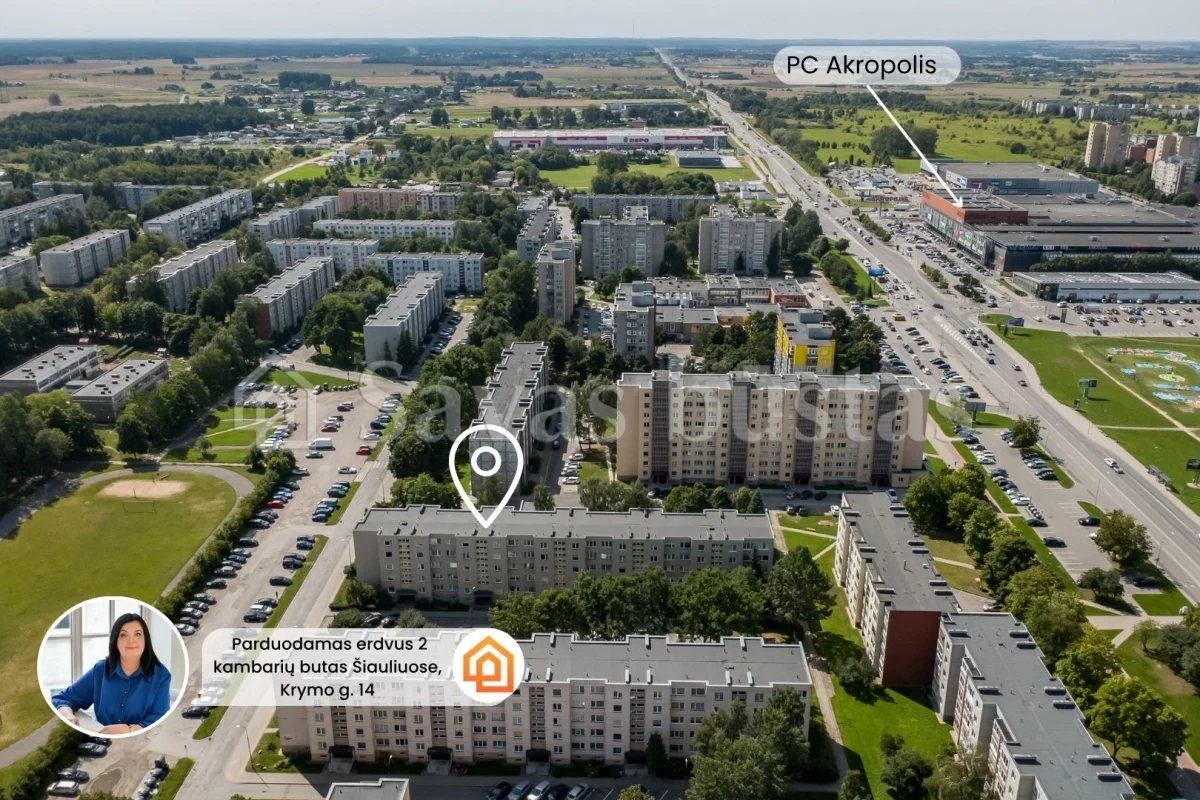 Parduodamas tvarkingas 2 kambarių butas Šiauliuose, Krymo g. 14